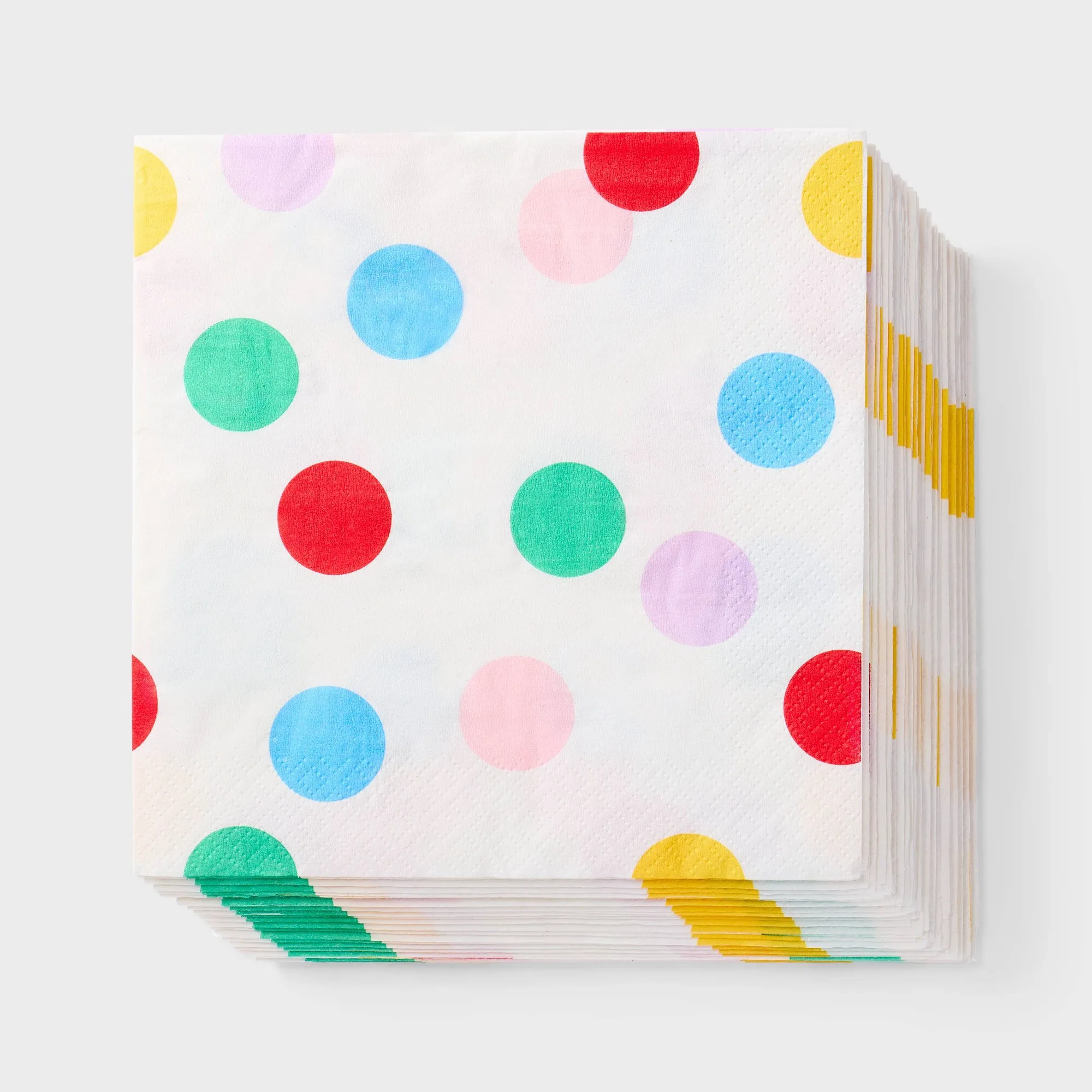 30ct Confetti Dot Paper Lunch Napkins, Colorful Disposable Table Napkins For Party Picnic And Everyday Meals