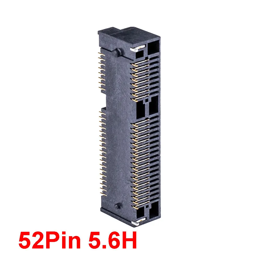 1PCS MINI PCIE Msata Connector PCI-E Socket Slot 52P Card Holder H4.0 H5.2 H5.6 H6.8 H9.0 H9.9mm For notebook Mini PCIE SMT SSD