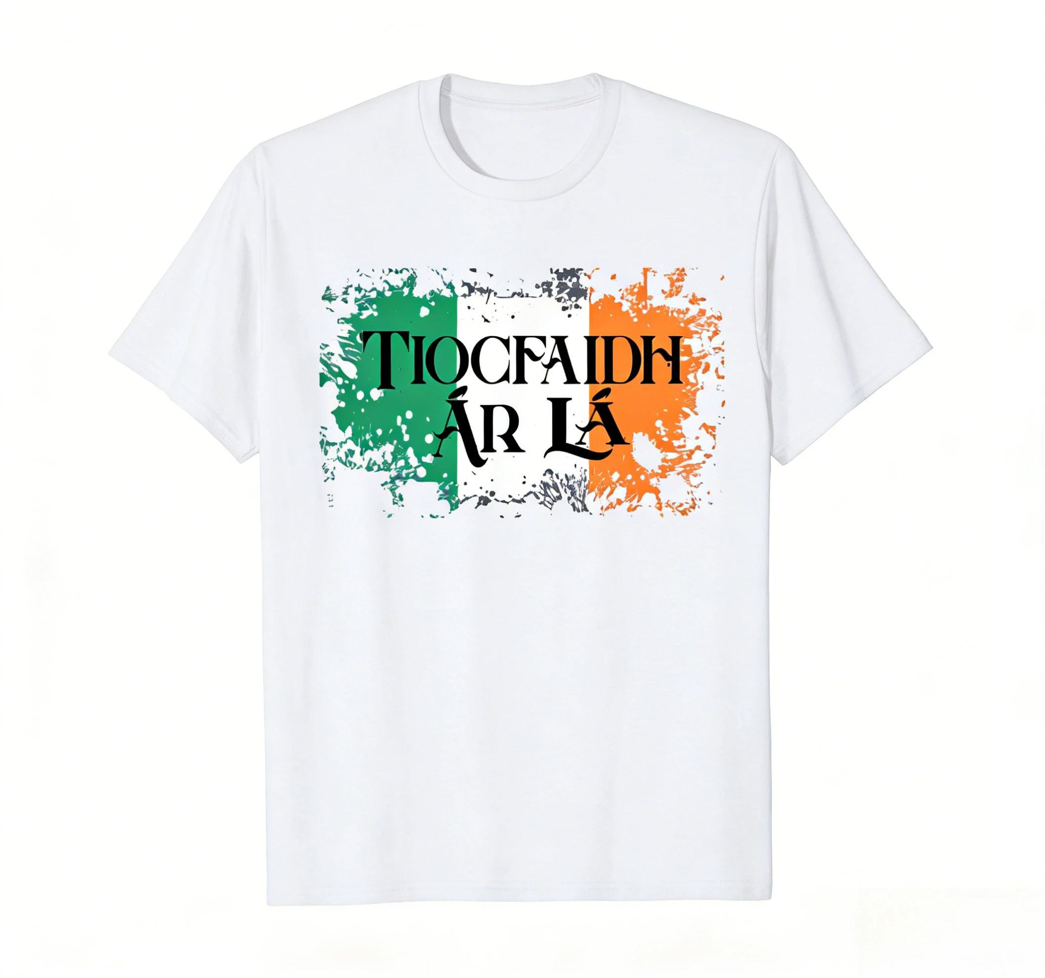 Summer Super Discount Alvatió Vínia Irish Flag Commemorative Men's T-Shirt - Summer Cotton Short-Sleeved Round Neck Unisex Style