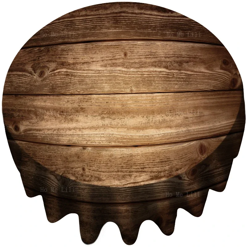 Red Planks Plain Rustic Barn Wood Background Stain Resistant Waterproof Round Tablecloth By Ho Me Lili Tabletop Decor