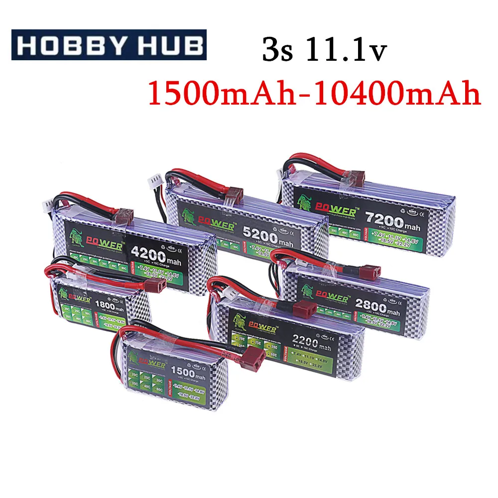 11.1V LiPo pil 3S 1500mah 1800mAh 2200mah 2700mAh 3300mAh 5200mAh 7200mAh Deans T konektörü XT60 RC araba FPV yarış Drone için