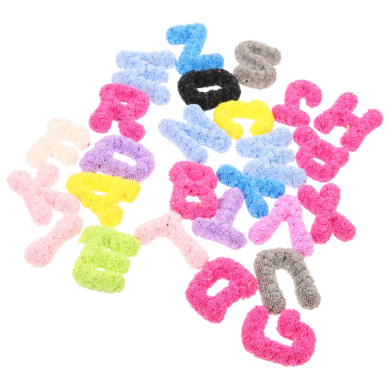 

26pcs Resin Charms Decorative Letters CartoonAccessories for Phone Case Keychain DIY Resin Decorations Craft Projects