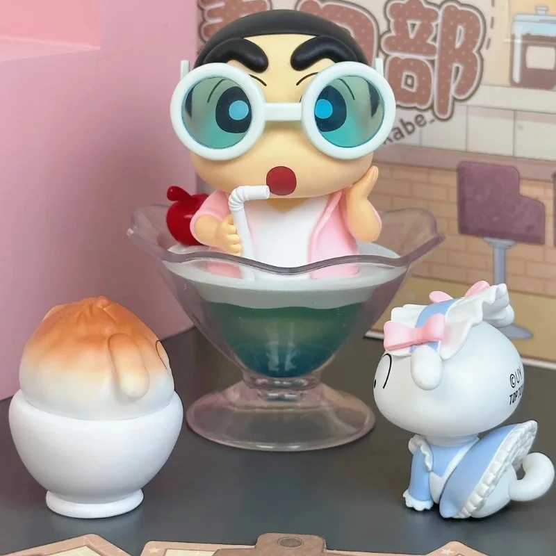 새로운 정품 크레용 신짱 맛있는 하루히부 블라인드 박스 주변 작은 흰색 귀여운 장식품 트렌디한 놀이 선물 재고 있음