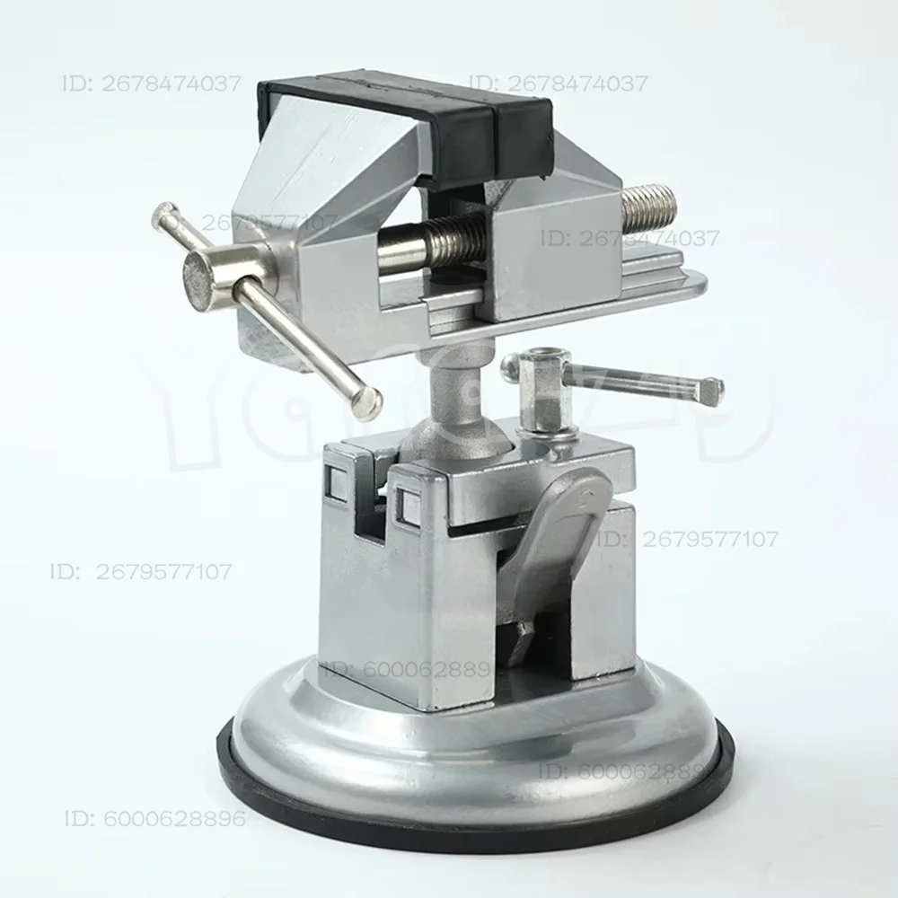 Mini Drill Press Vise Clamp with Suction Cup 360 Degree Rotation Table Bench Vice Table Vise DIY Sculpture Craft Carving Tool
