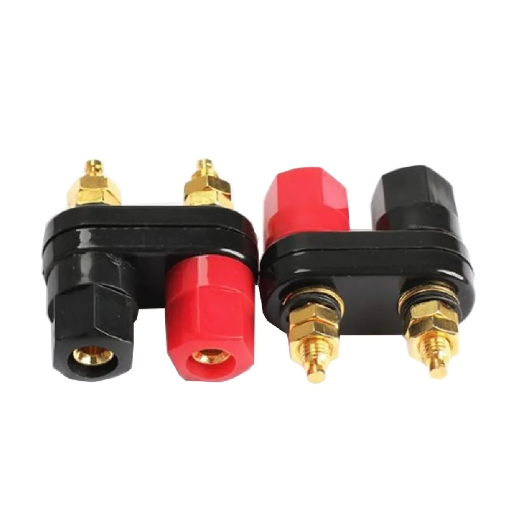 1PCS Banana plugs Couple Terminals Red Black Connector Amplifier Terminal Binding Post Banana Speaker Plug Jack High Quality