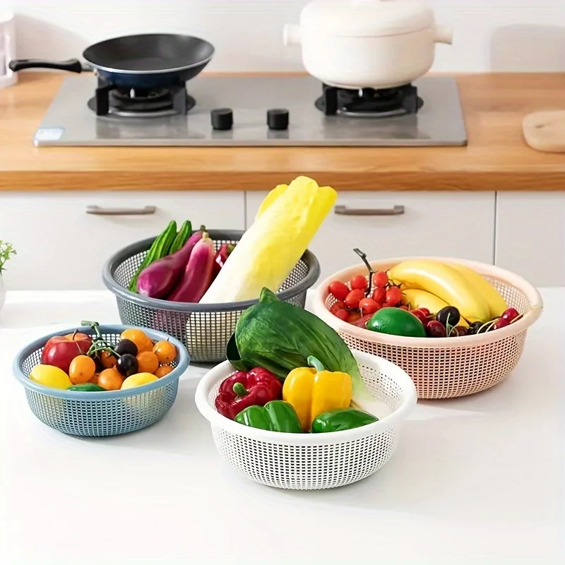 

3pc Space-Saving Drain Basket Set – Versatile & Manual, Perfect for Washing Fruits, Veggies, Pasta | No Power Required – Ess