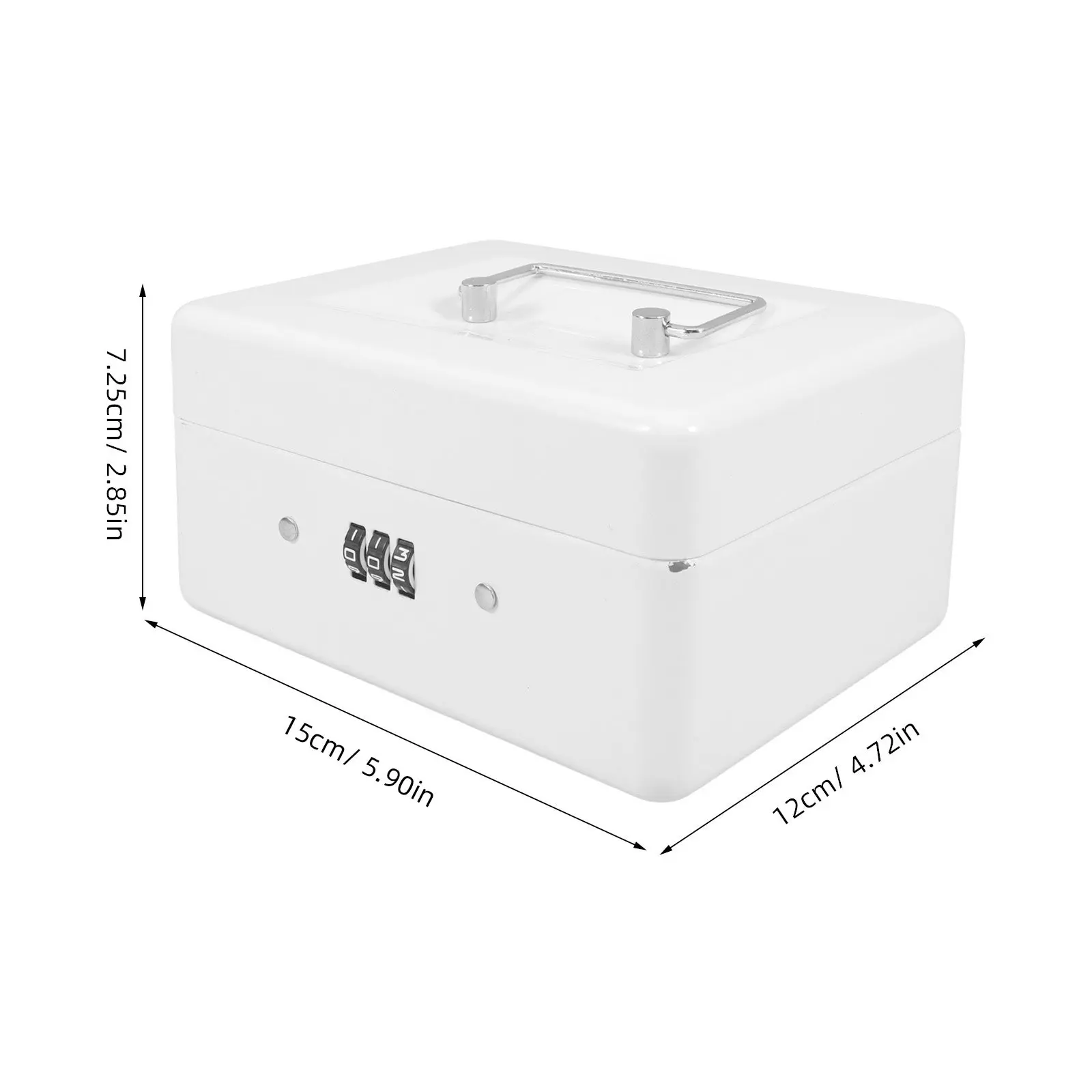 Small Safe Box for Money Portable Metal Cash Organizer Combination Lock Lockable Storage Box Removable Tray Security Safe