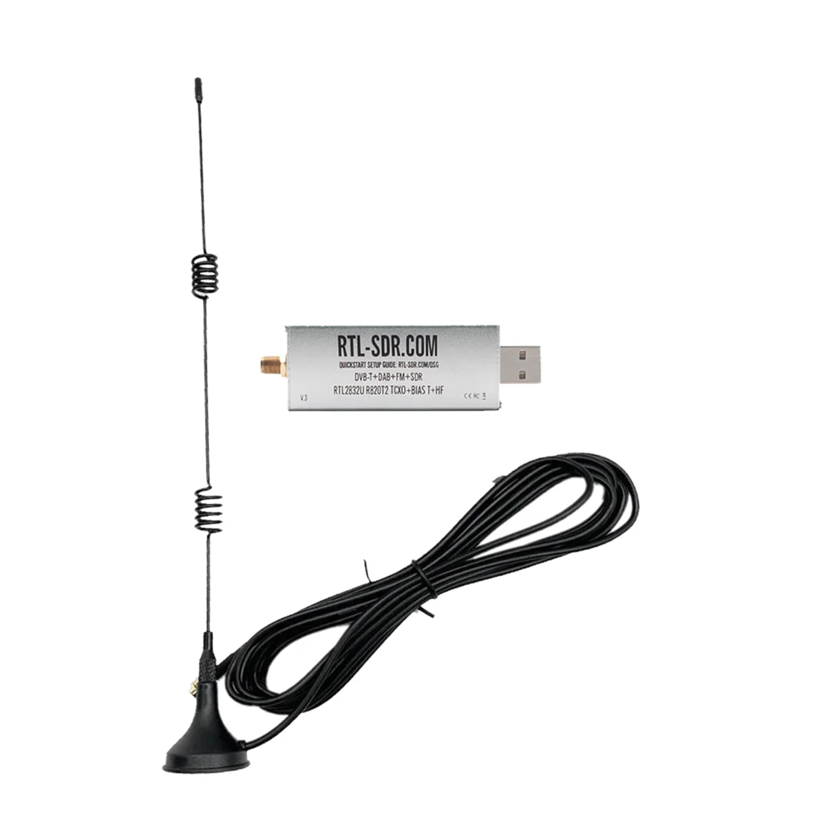 For RTL-SDR BLOG V3 R820T2 TCXO Receiver+Antenna HF BiasT SMA Software Defined Radio 500KHz-1766 MHz Up to 3.2 MHz