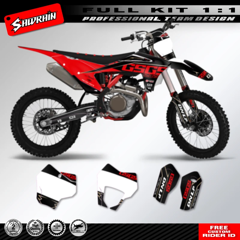 

Sawrain Motorcycle Sticker Custom Team Graphics Decals Kit For GASGAS EC MC 2021-2023 Red&Black