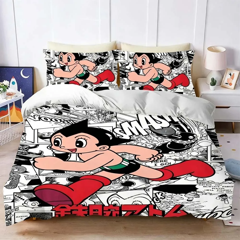 Astro Boy Bedding Set Boys Girls Twin Queen Size Boy Duvet Cover Pillowcase Bed Kids Adult Fashion Home Textileextile
