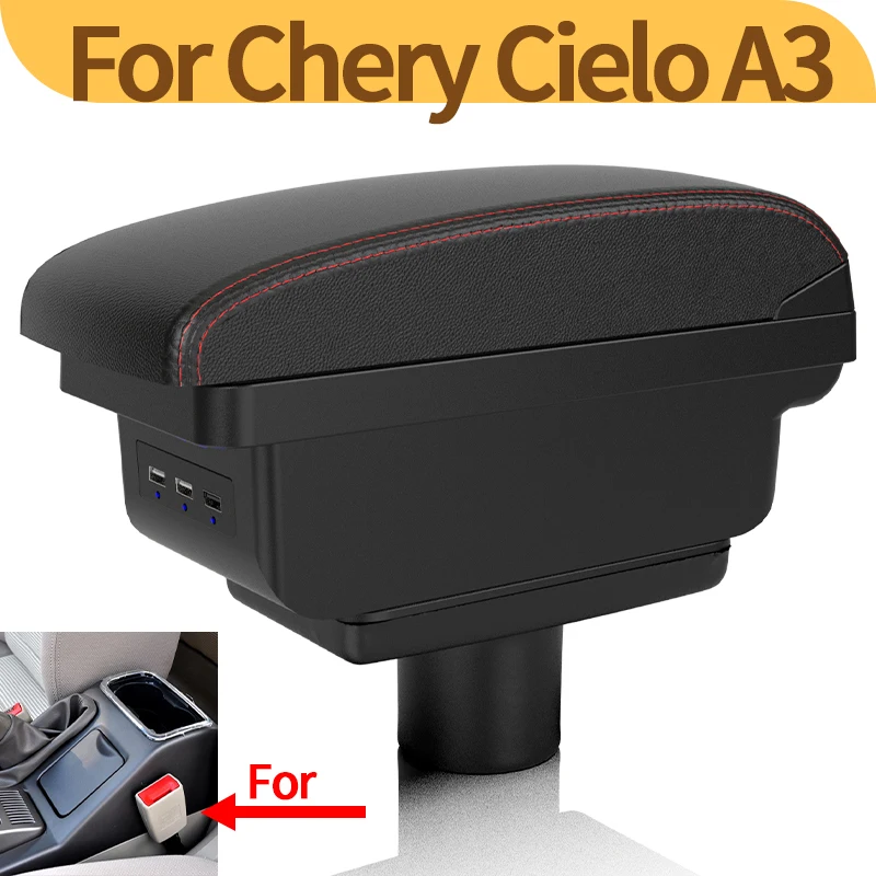 

For Chery Cielo A3 M11 special armrest modified double-layer heightened enlarged storage box center console car interior accesso