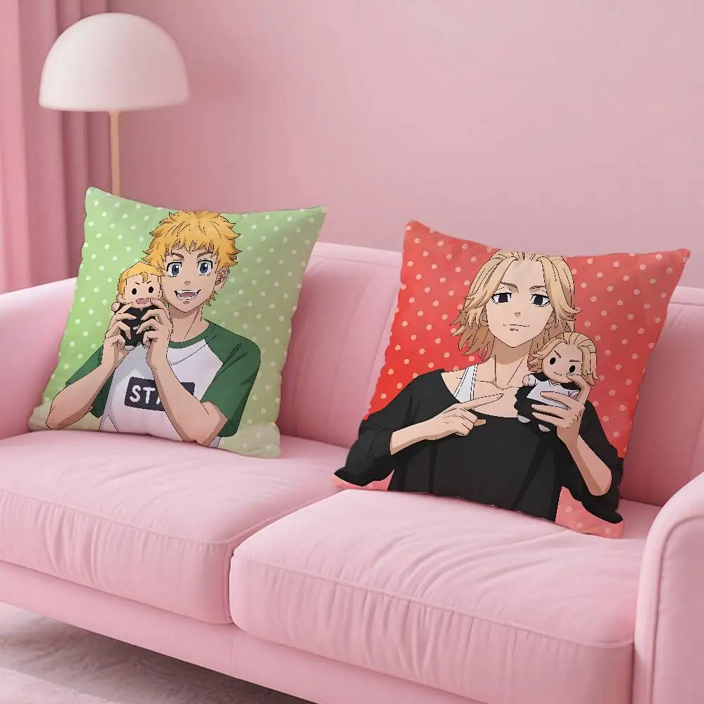 حار أنيمي T-Tokyo المنتقمون كيس وسادة مكافحة الغبار المخدة غير مرئية سستة حريري قصير أفخم غطاء وسادة أريكة #3