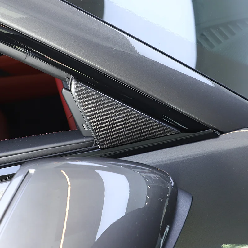 For 2019 Porsche 911 A-pillar triangle decorative cover sticker car exterior decoration accessories real carbon fiber material