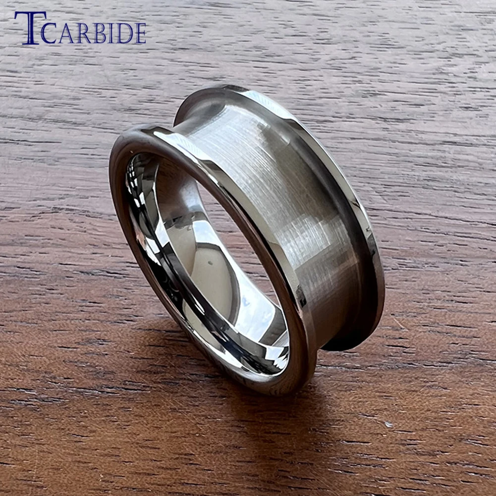 Wholesale Dropshipping 8mm Tungsten Flat Band Empty Blank Ring 6.0 Groove Pipe Cut High Polished Finish Comfort Fit