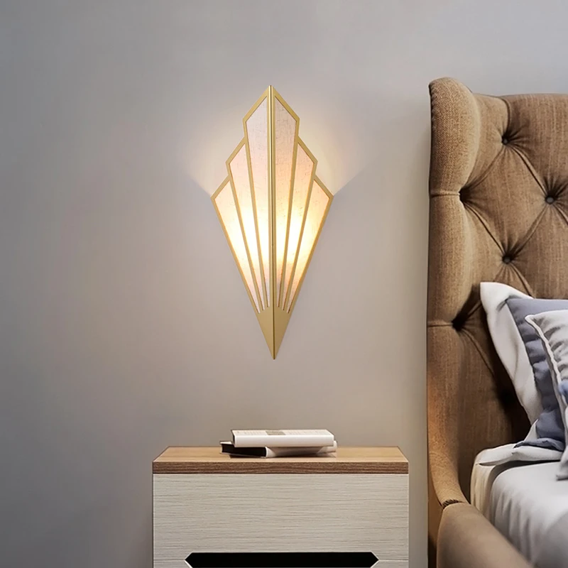 LED Wall Lamp Nordic Bedroom Bedside Fan-shaped Lighting for Living Room Corridor Aisle Stairs Wall Lights Home Decor Sconces