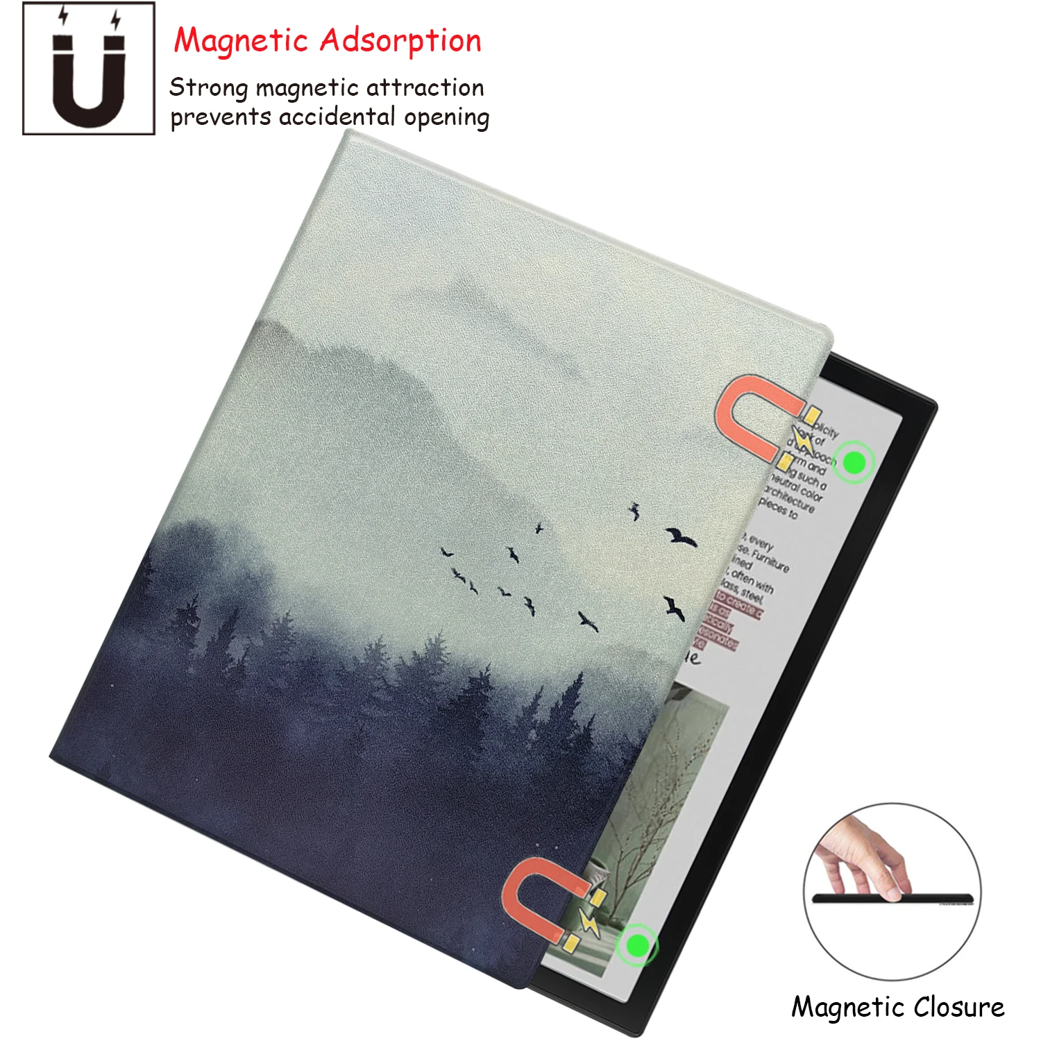 GAUGGER Magnetic Stand Case for Onyx Boox Note Air 5C/4 C (2025/2024 Released) Ultra-Thin Lightweight Cover with Auto Sleep/Wake