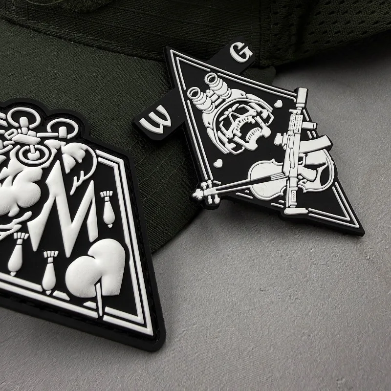 Taktische PVC-Morale-Patches mit Totenkopf-Motiv, Militär-Embleme mit Klettverschluss für Jacken, Hüte, Rucksäcke, DIY-Dekoration