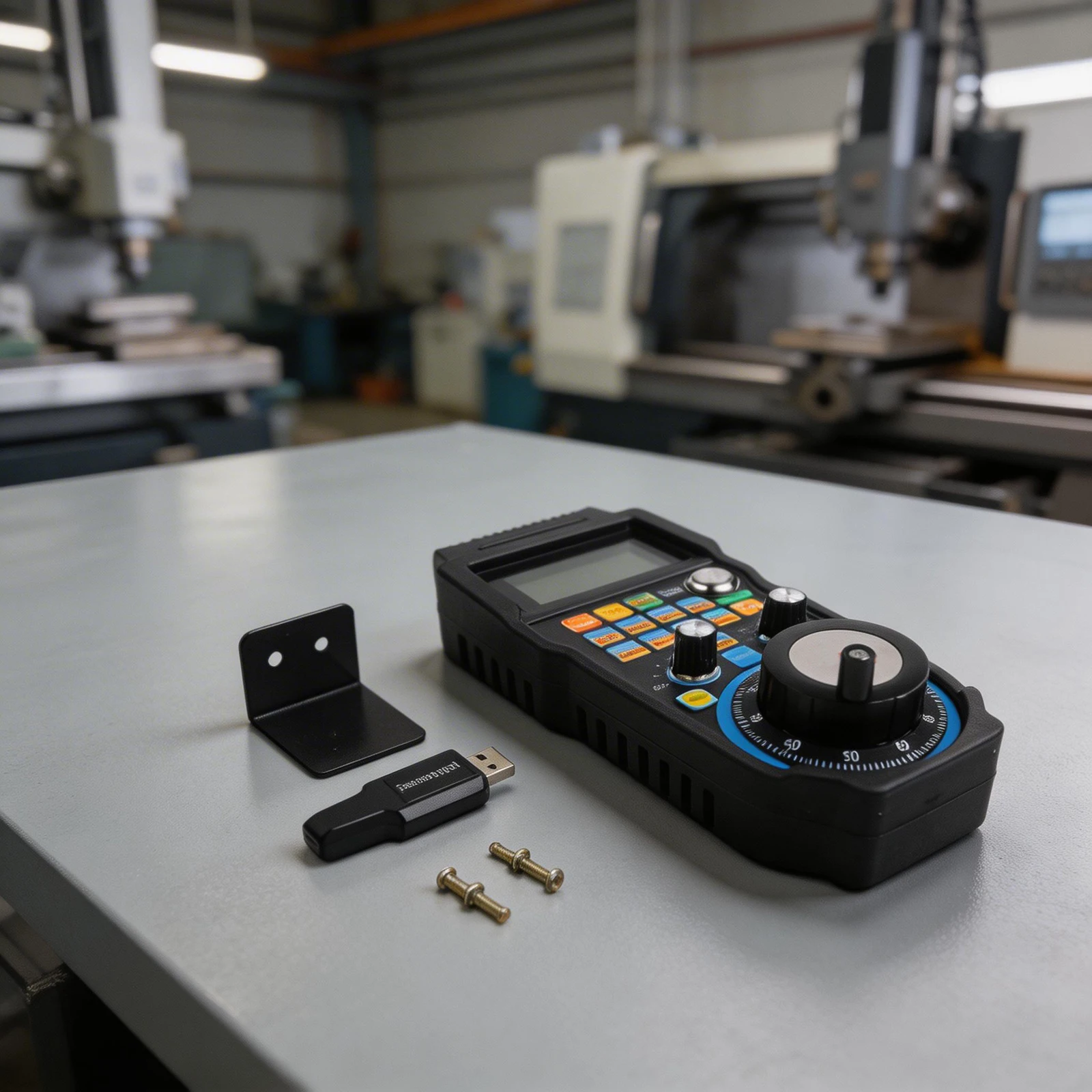 USB Wireless Handwheel Controller for CNC Systems Enhanced Control with 100PPR Encoder and Backlight Dot LCD Display
