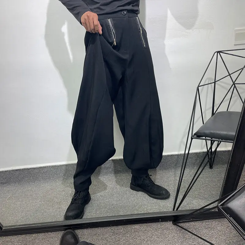 Avant-Garde Autumn and Winter Dark Fashionable Men's Loose Ankle-Tied Pants Designer Casual Fashionable Retro Bloomers