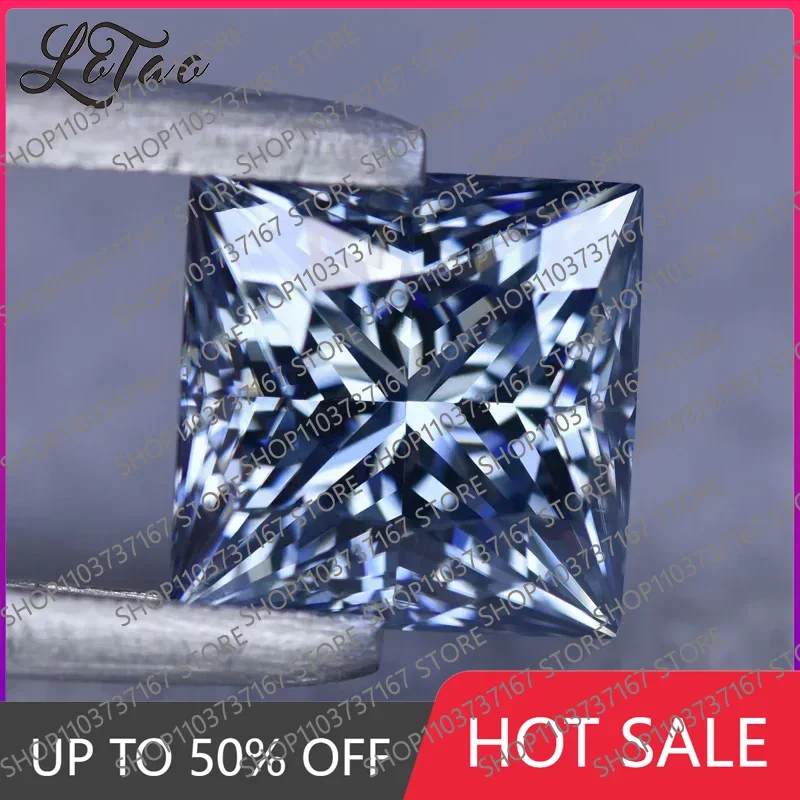 Moissanite Princess Cut Primary Color Royal Blue for Jewel Making DIY Ring Necklace Earrings  Materials with Certificate