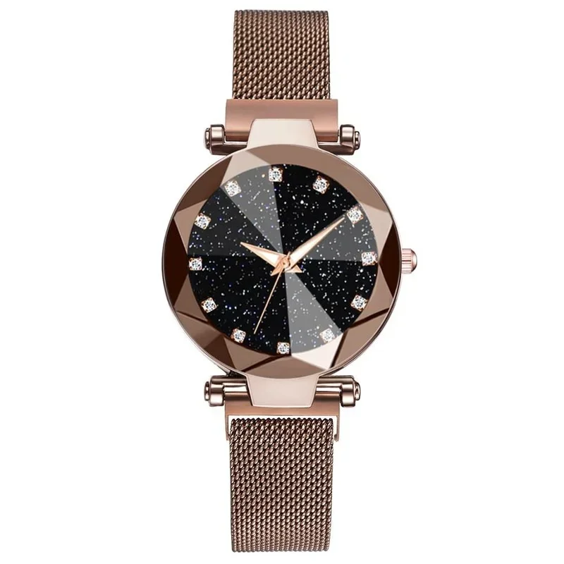 Relogio Feminino leuchtende Frauen Uhren Mode Sternen himmel Damen Quarzuhr Luxus Magnet netz weibliche Armbanduhr Geschenk