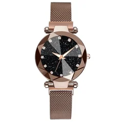 Relogio Feminino Luminous Women Watches Fashion Starry Sky Ladies Quartz Clock Luxury Magnetic Mesh Female Wristwatch Gift