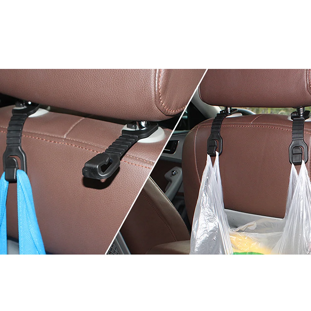 8Pcs Universal Vehicle Organizer Car Back Seat Beverages Hanger for Bag Purse Cloth Grocery Black Vehicle Back Seat Hanger