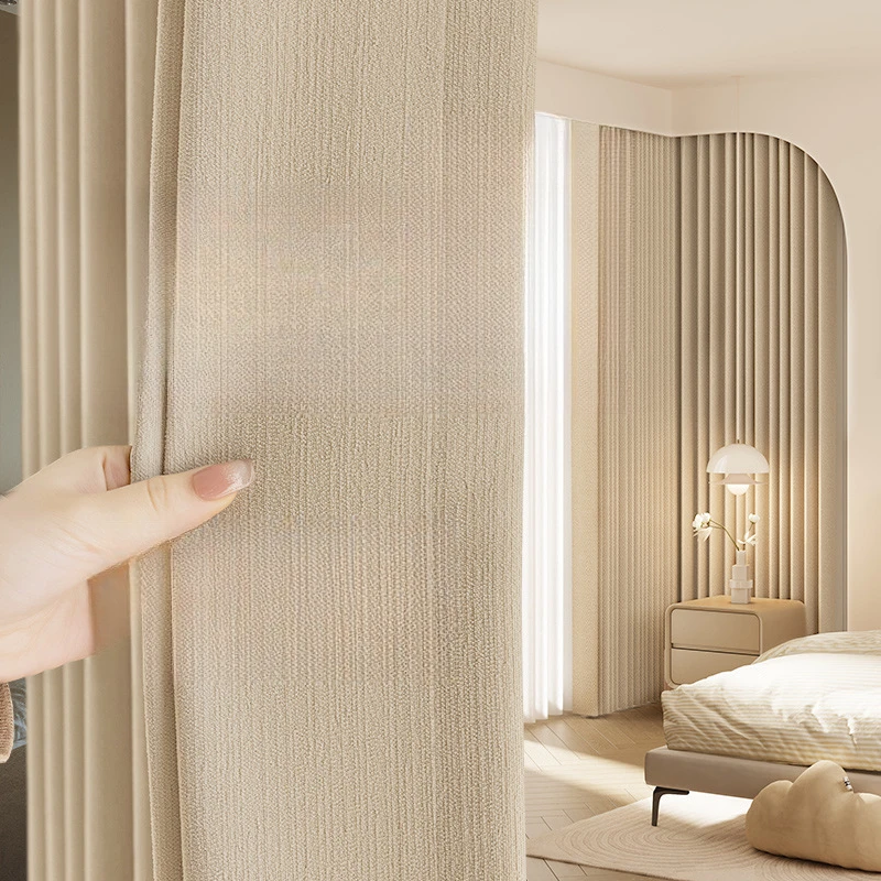 

New Style of Shading Master Chenille Curtains, Modern Simple Living Room and Bedroom Fully Blackout Curtains