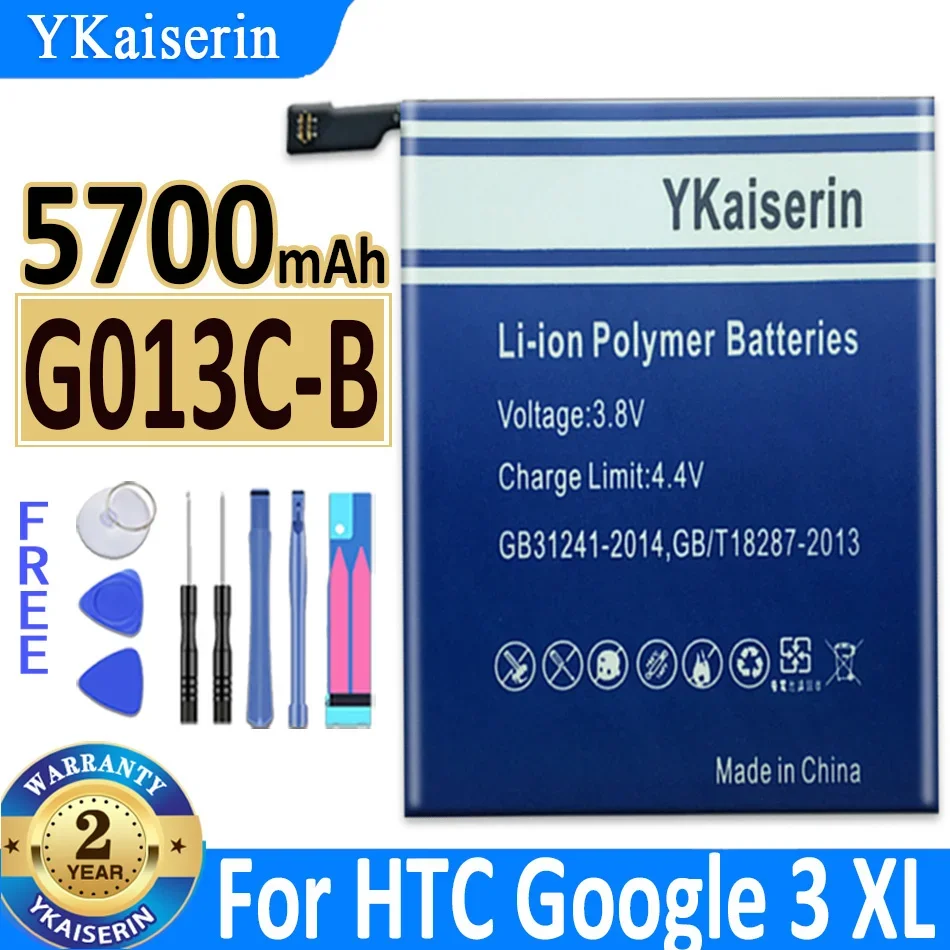 5700mAh YKaiserin Battery G013C-B Go13C-B G013CB For HTC Google Pixel 3 XL 3XL Pixel3 XL Bateria + Tools