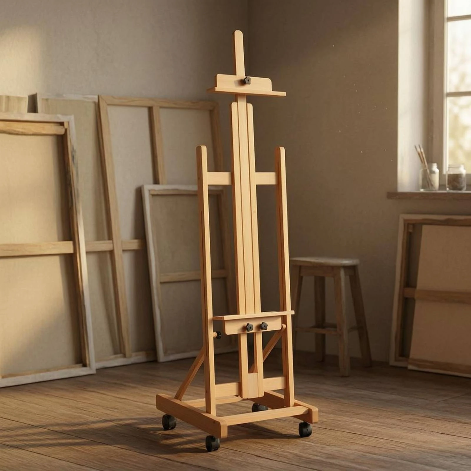 rolling-wood-easel-foldable-rolling-easel-art-supply-caster-wheels-studio-furniture-tightening-knobs-for-display-area