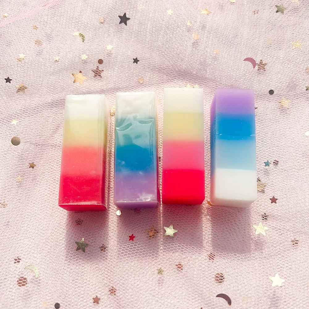 1 Piece Gradient Color Pencil Erasers for Kids Stationery Kawaii Office School Supplies Cute Erasers Kids School Items Rubbers