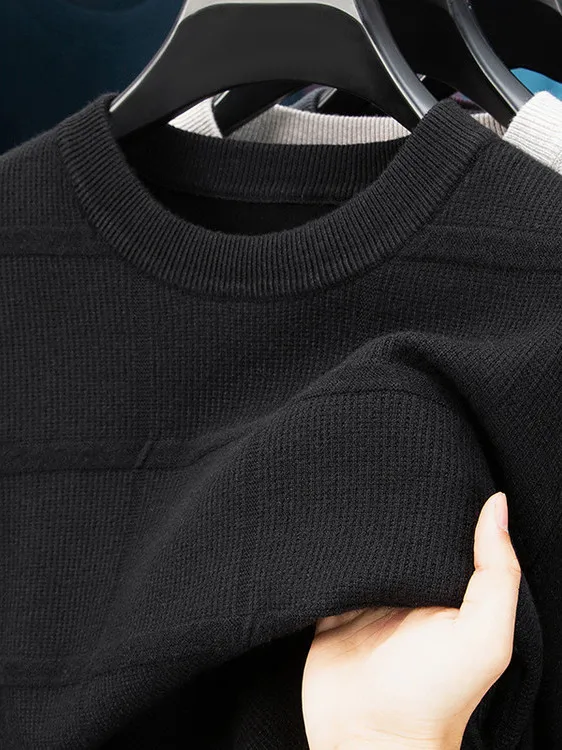 

Мужской облегающий вязаный свитер Camere irt round Ne, свободный свитер, мягкий теплый осенний зимний трикотаж смеси шерсти