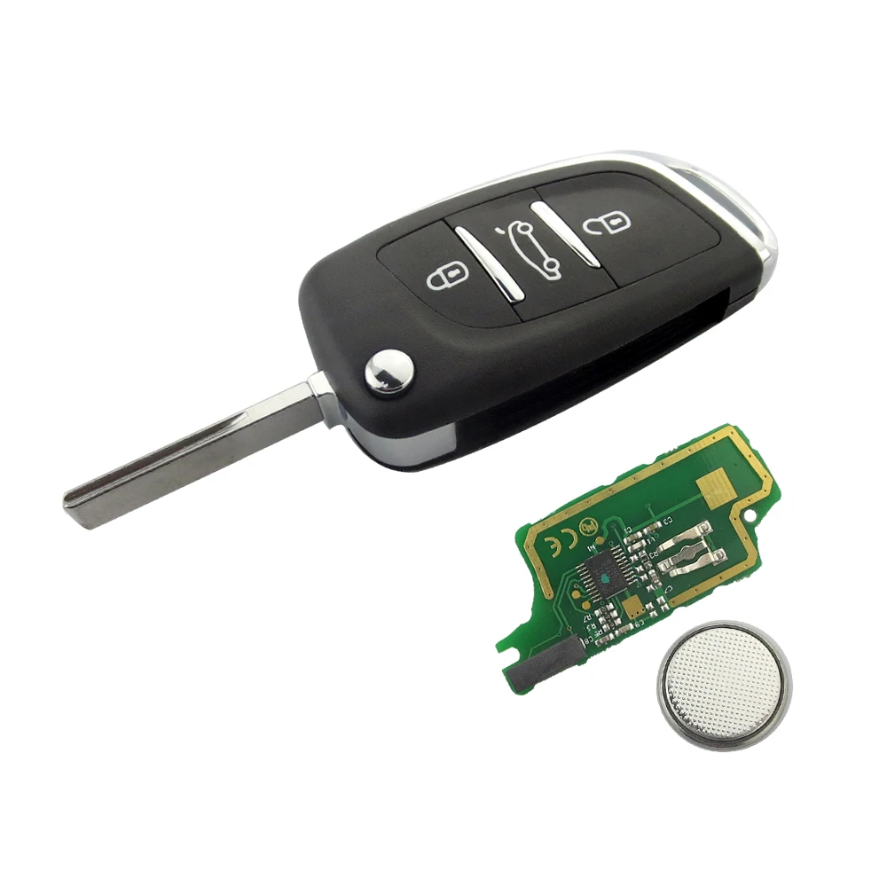 OkeyTech 3 Buttons Modified Remote Car Key Shell For Peugeot 107 207 307 307S 308 407 607 For Citroen C2 C3 C4 Fob HU83