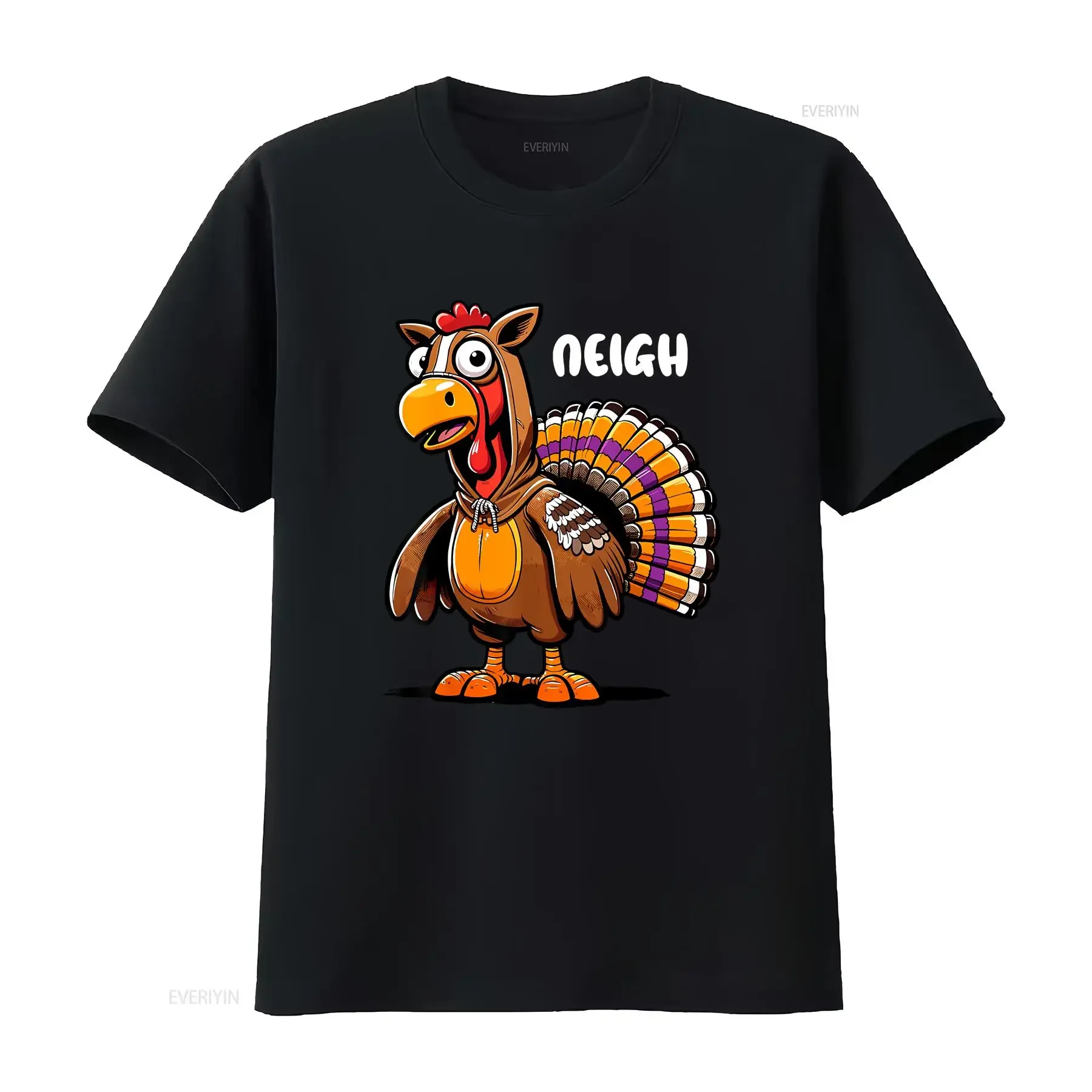 Turkey Neigh Dressed As A Horse Funny Thanksgiving T Shirt vintage Washed Casual Soft Stylish Unisex Stretched graphic