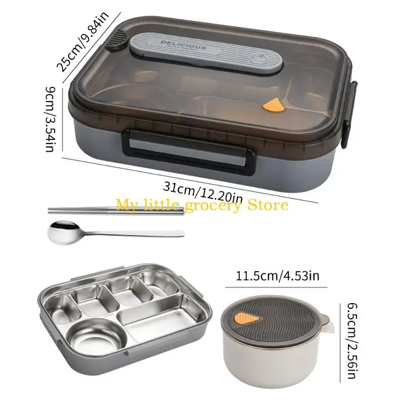 D5BD 6 Compartments Stainless Steel Storage Container Great For Meal Prepping