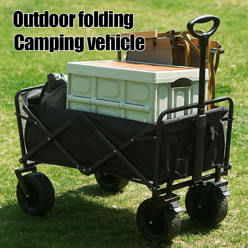 

Camping Wagon Cart Folding Shopping Cart Outdoor Foldable Trolley cart Beach Push cart dolly Garden carts Large Capacity Wagon