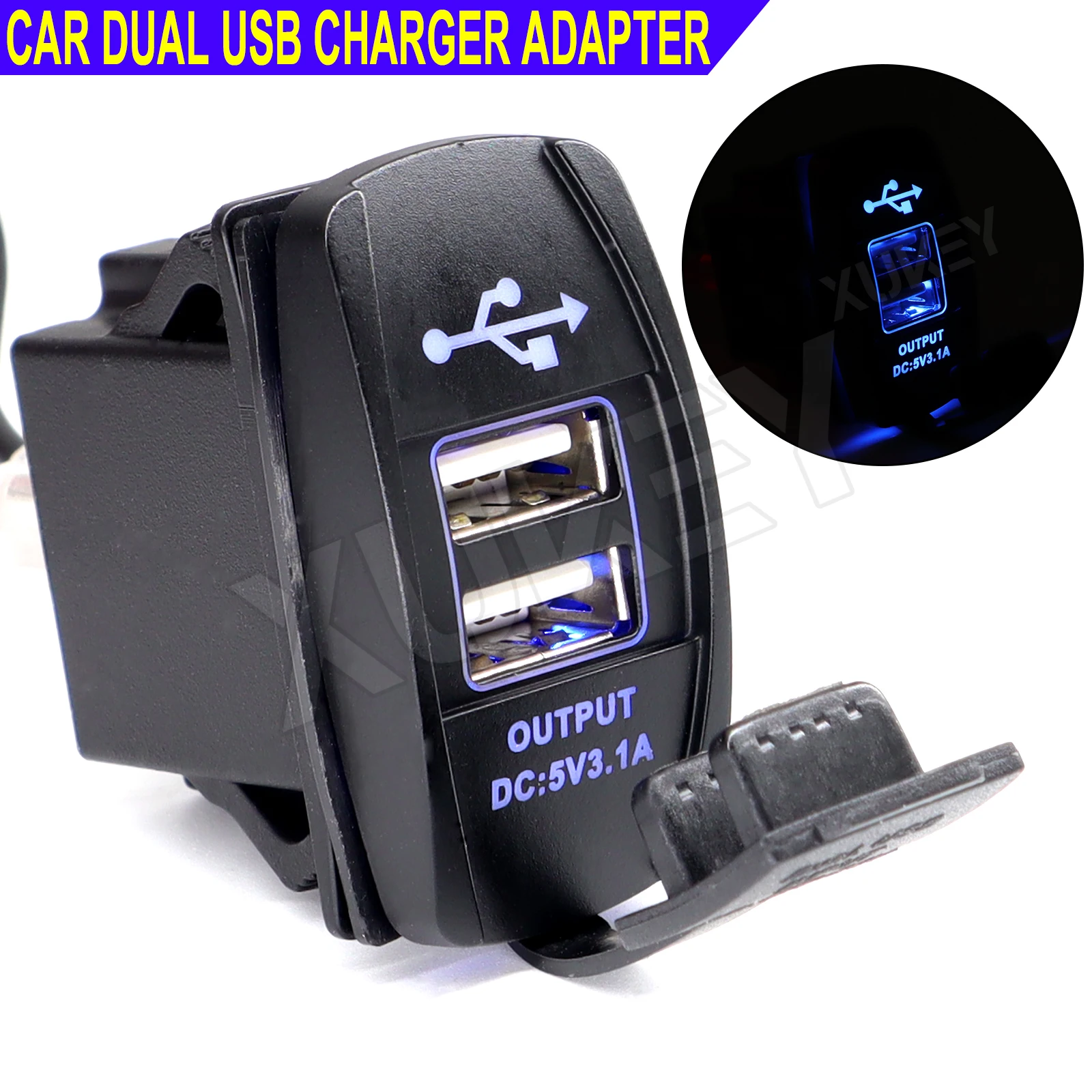 

Universal Car Dual USB Charger 2 Ports 3.1A 5V Output Mobile Phone Charging Power Outlet Adapter DC12-24V For Auto Motorcycle