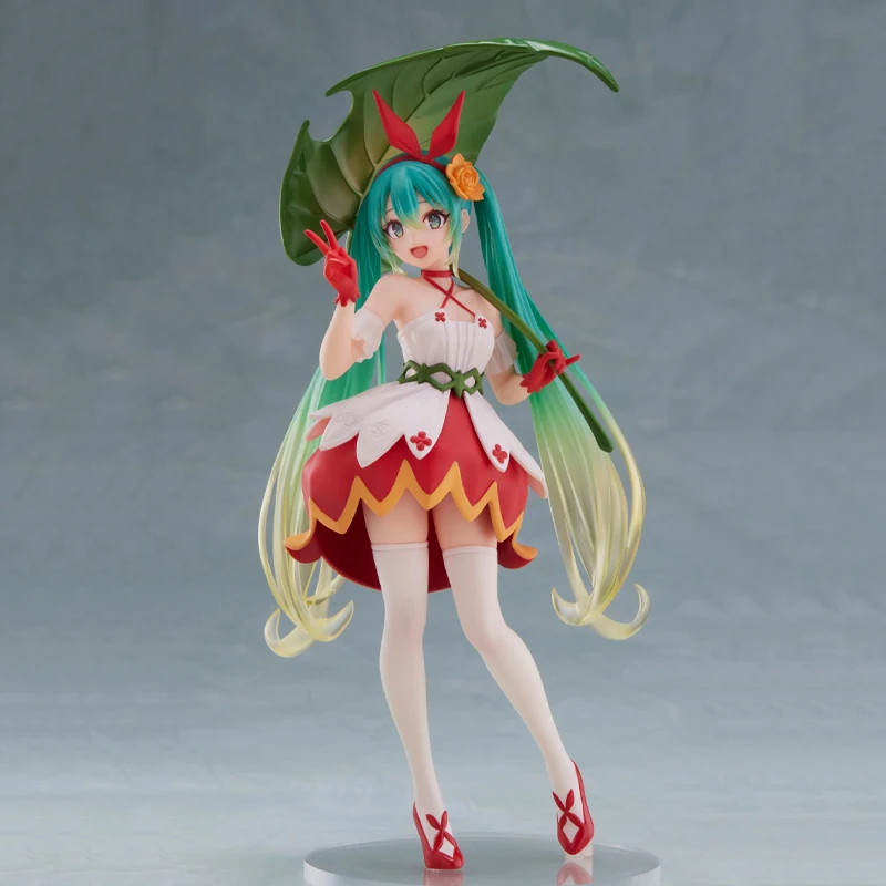 Original taito país das maravilhas figura hatsune miku menina com um dedo grande anime figura colecionável modelo ornamento presentes em estoque
