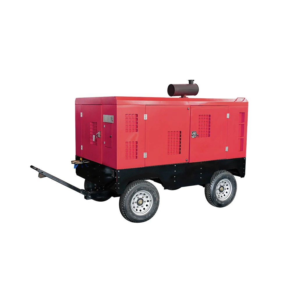 Customized LGCY-15/15 140kw Trailer Portable Diesel Screw Air Compressor Water Well Drill Rig With Cheap Welder Generators