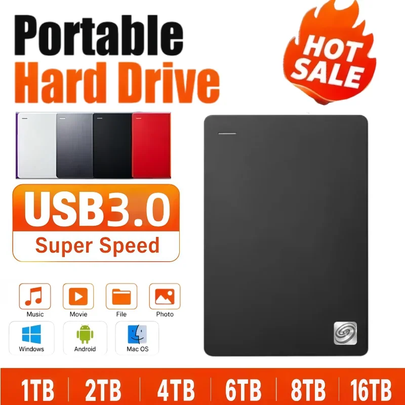 New Portable External Hard Drive 2.5 Inch USB3.0 High Speed 500GB 1TB 2TB 4TB Extended Storage Disk For Laptop Desktop PC