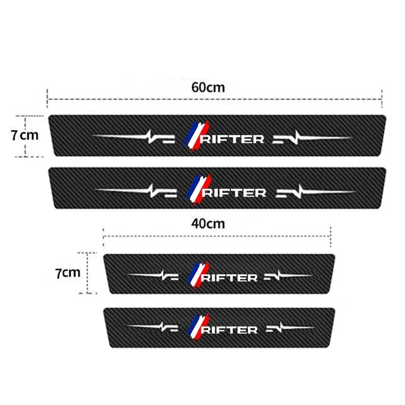 Carbon Fiber Car Door Sill Protector Welcome Pedal Threshold Stickers for Peugeot Rifter Trunk Anti Scratch Bumper Accessories