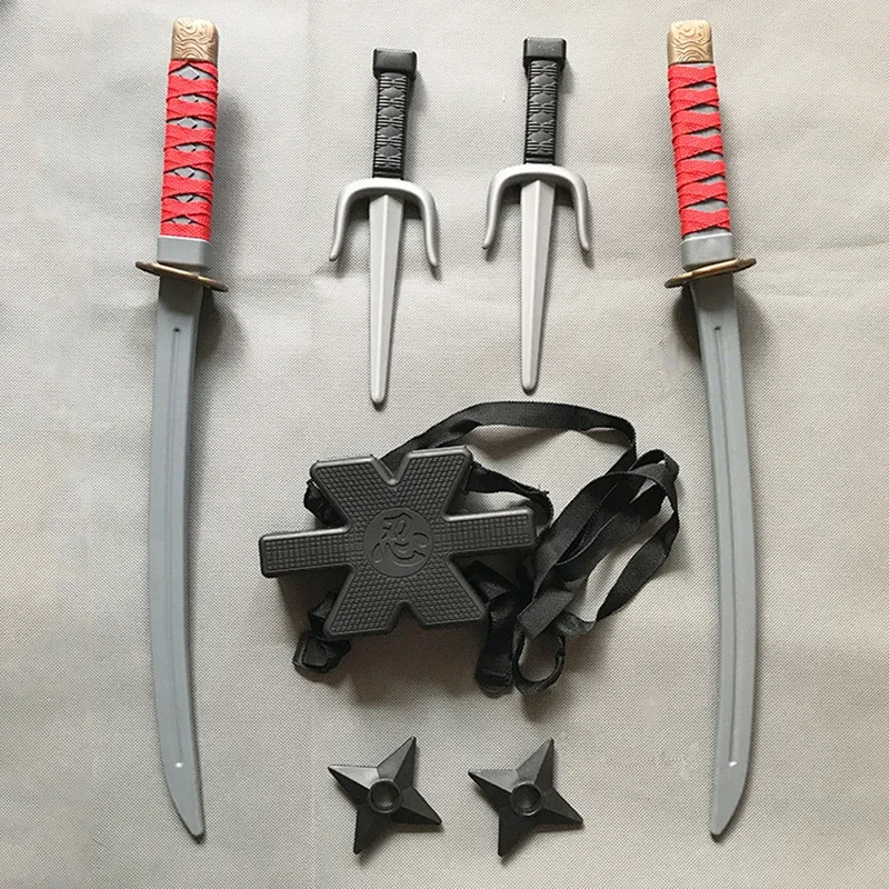 Cosplay Ninja Weapon Set Plastic Material Apanese Samurai Toy Knife Set Dagger Dart Toy Model Collection Bizarre Toys Gifts