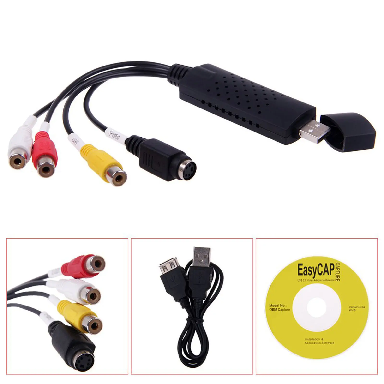 Cable Card adapter Connector VHS Tape PC DVD Converter Audio Capture S-Video input Resolution USB Device Mobile