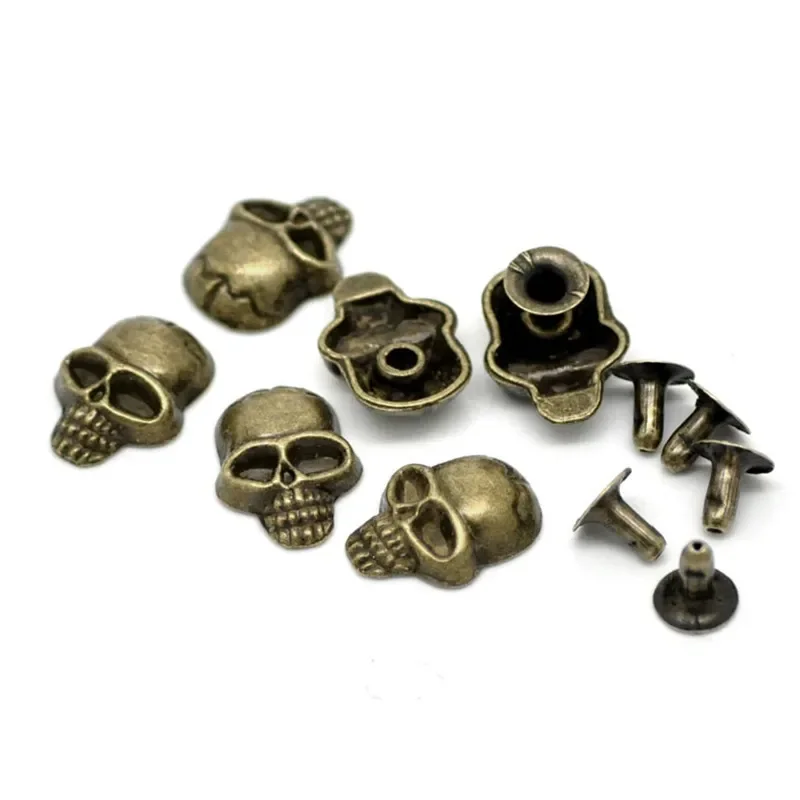 150 セットブロンズトーン合金パンクスカルハロウィンスパイク衣服リベットスタッドスポットフィットバッグ服靴部品卸売 16 ミリメートル