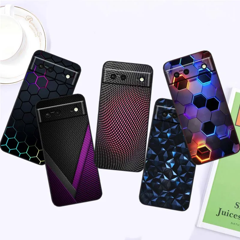 

Creative metal style pattern Phone Case For Google Pixel 10 9a 9 8A 8 7 7A 6 6A Pro XL 2024 5G Black Soft TPU Silicone