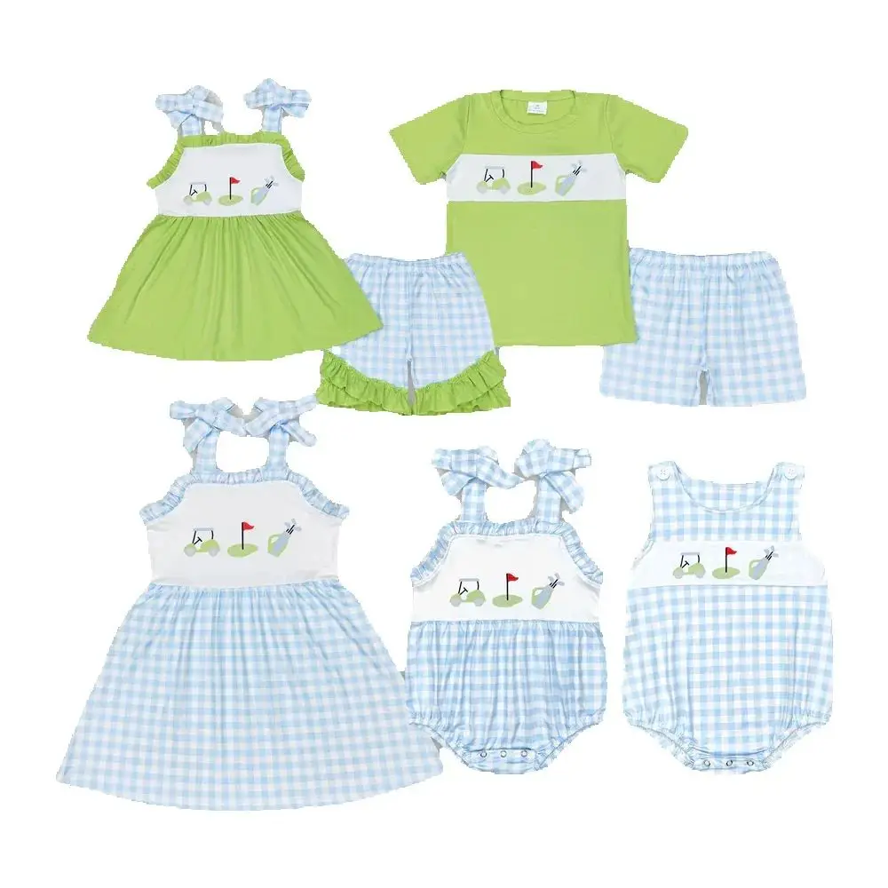 

Baby Girls Golf Summer Sibling Rompers Dresses Outfits Clothes Sets