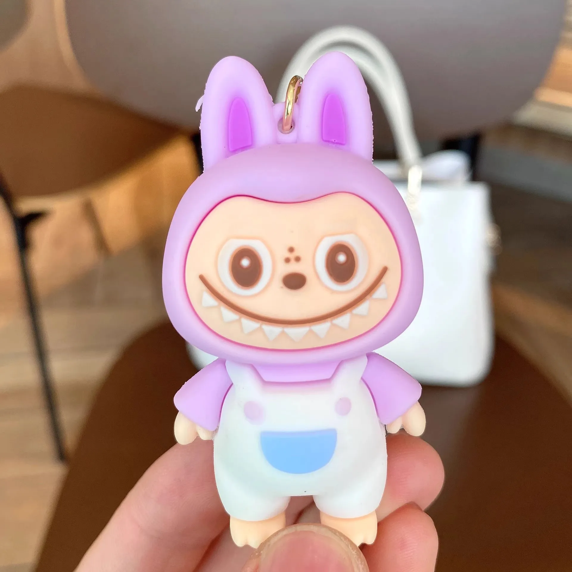 Nette Labubu Schafe Weiche Gummi Puppe Cartoon Schlüsselbund Auto Schlüssel Kette Paar Tasche Hängende Ornamente Kinder Spielzeug Mädchen Geschenk