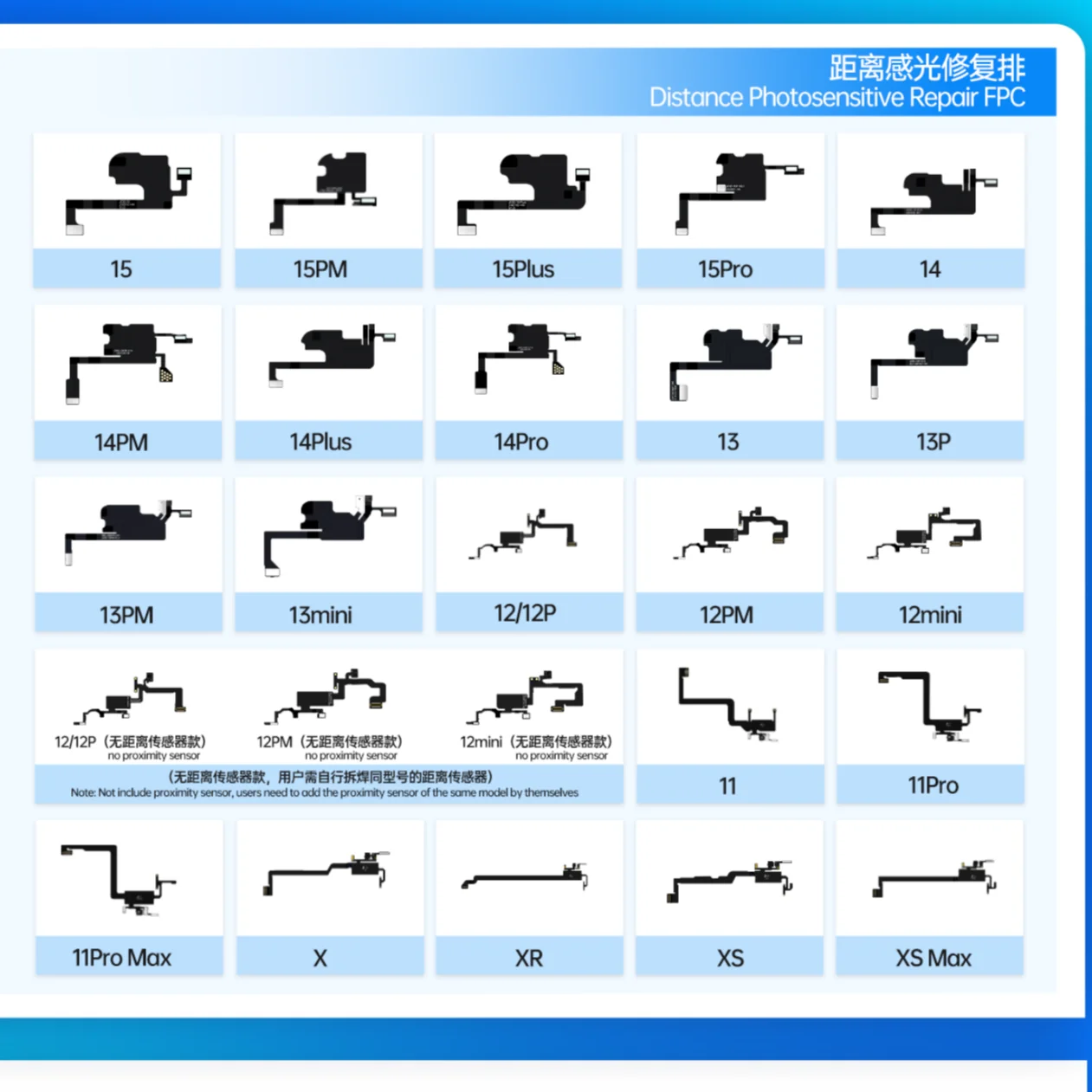 

New JC Earpiece Speaker Flex Cable Receiver FPC Detection Board for iPhone Face ID Truetone Repair Without Original Receiver PFC