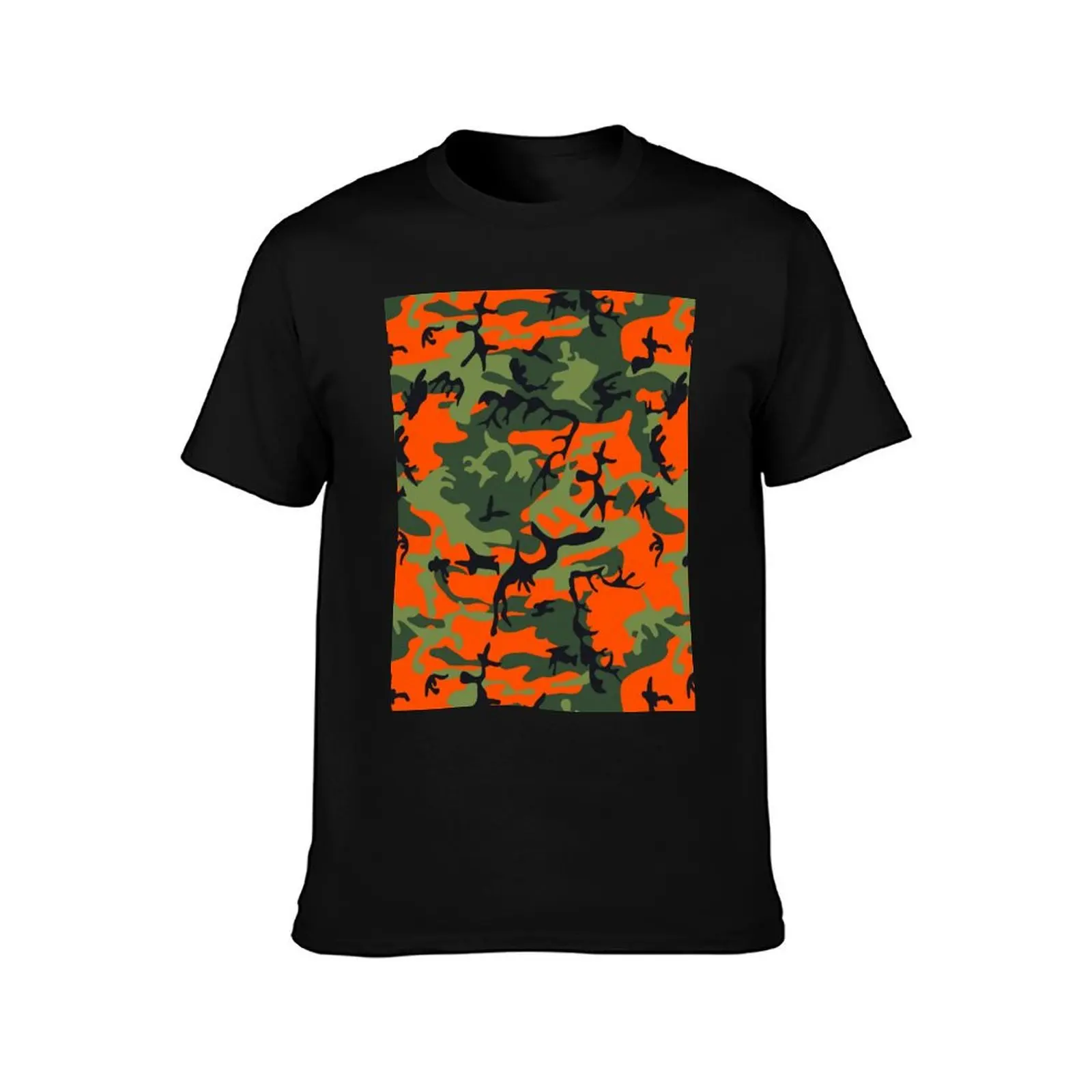 تي شيرت مموه باللونين البرتقالي والأخضر تي شيرت للرجال تي شيرت مطبوع حسب الطلب تي شيرت مطبوع للرجال #2
