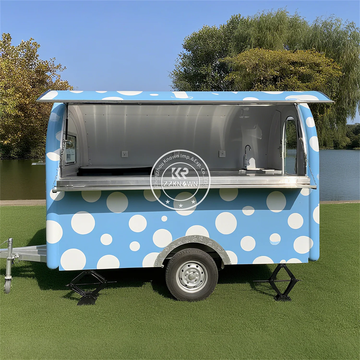 US DOT +VIN Multifunctional New Design Trailer Type Full Stainless Steel Tricycle Hot Dog Carts Food Vending Cart for sale - Image 3